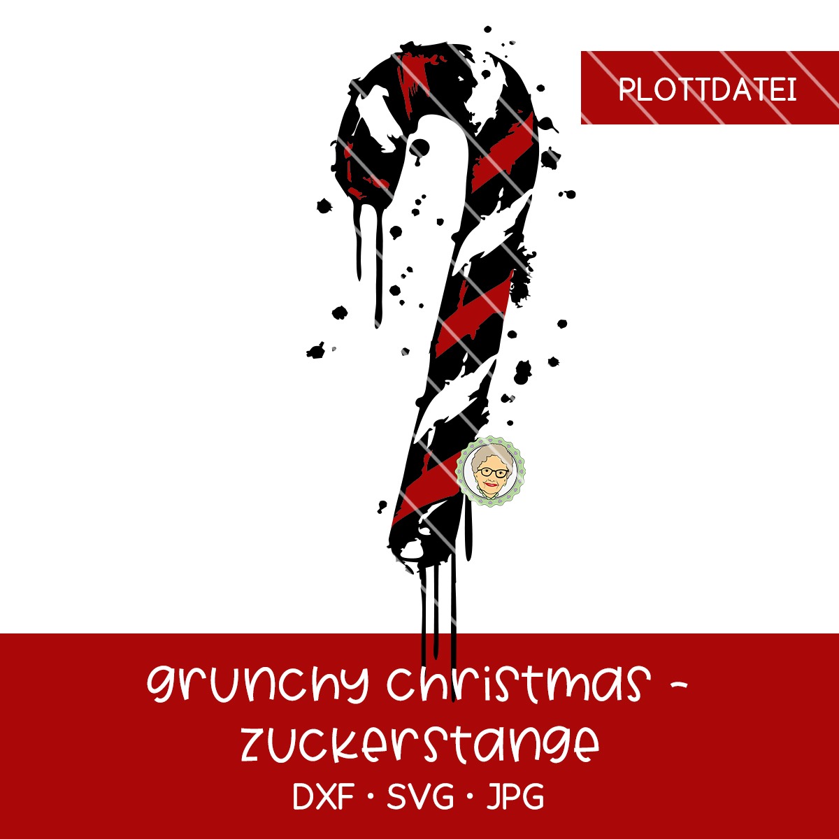 Plotterdatei Grunchy Christmas Zuckerstange