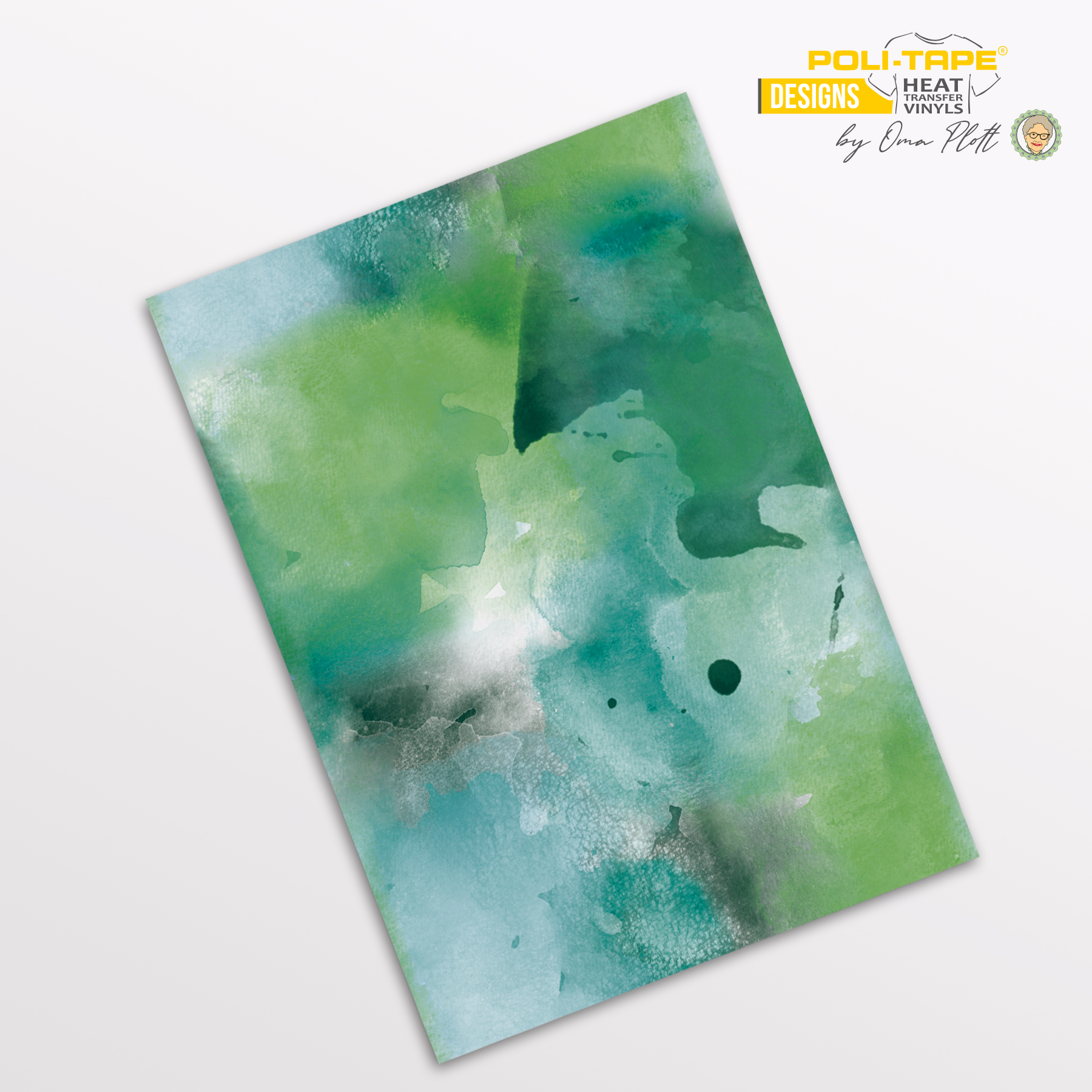 Flexfolie DIN A4 Aquarell Grün - POLI-FLEX® Designs by Oma Plott