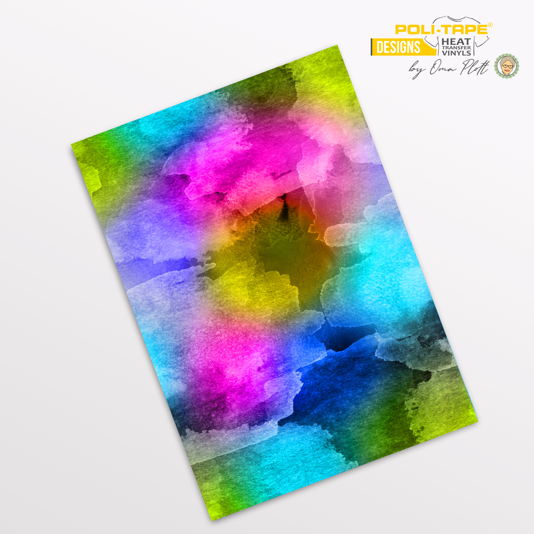 Flexfolie DIN A4 Aquarell Multicolor - POLI-FLEX® Designs by Oma Plott